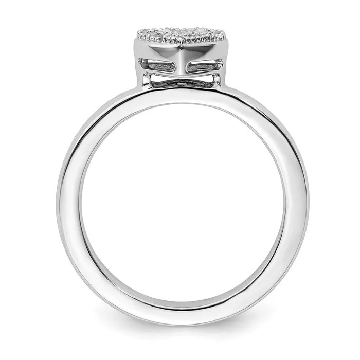 Rings Goldia Sterling Silver Stackable Expressions Heart Diamond Ring