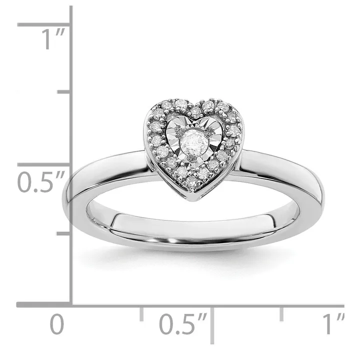Rings Goldia Sterling Silver Stackable Expressions Heart Diamond Ring