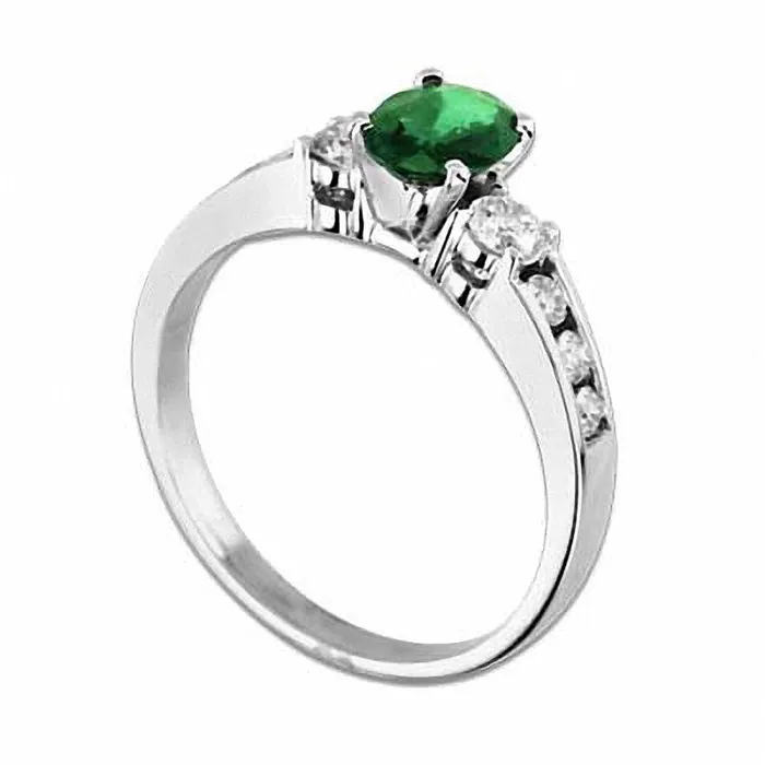 Rings Goldia Your Stone Your Story Oval Emerald and 038 CT TW Natural Diamond Ring in Solid 14K White Gold