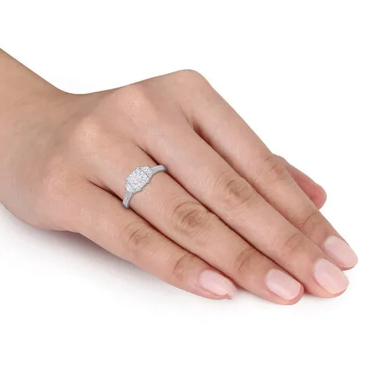 Rings JMS always Original Amour 2 14 CT TW ThreeStone Diamond Engagement Ring in 14k White Godl
