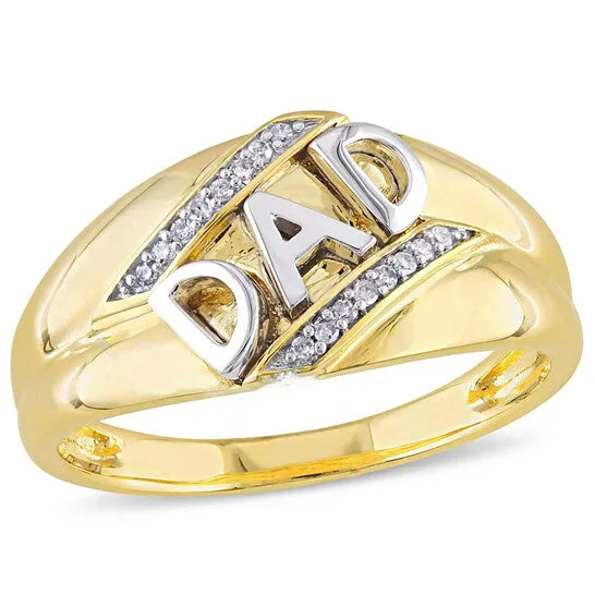 Rings JMS always Original Amour Dad Yellow Gold Diamond Mens Ring