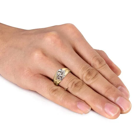 Rings JMS always Original Amour Dad Yellow Gold Diamond Mens Ring Rings JMS always Original Amour Dad Yellow Gold Diamond Mens Ring