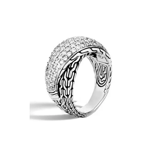 Rings JMS always Original John Hardy Classic Chain Sterling Silver Diamond Ring Rbp900422dix7