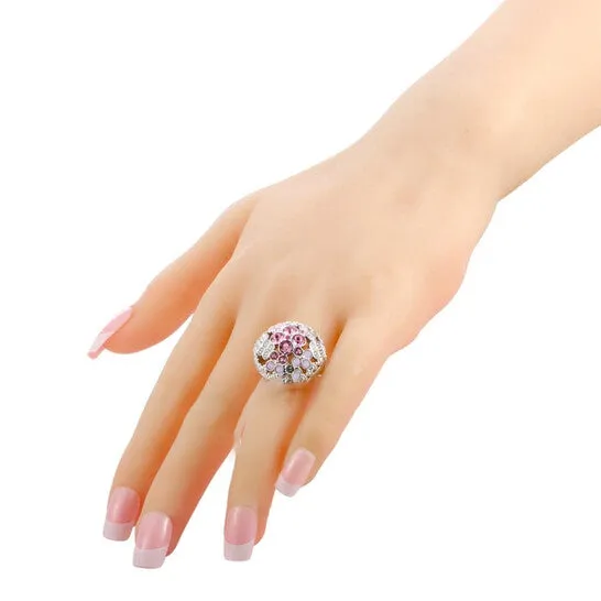 Rings JMS always Original Swarovski Cherie Pink and Clear Crystals Flowers Ring Rings JMS always Original Swarovski Cherie Pink and Clear Crystals Flowers Ring