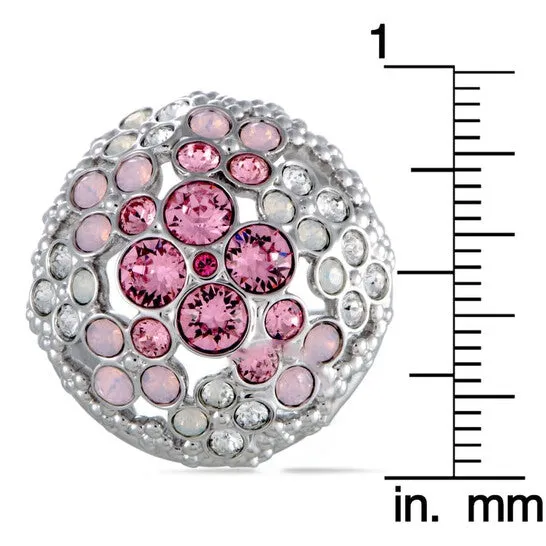 Rings JMS always Original Swarovski Cherie Pink and Clear Crystals Flowers Ring Rings JMS always Original Swarovski Cherie Pink and Clear Crystals Flowers Ring