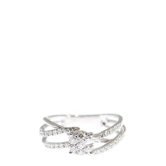 Rings Original New J Collection Fine Jewellery Ring W Diamond37 Rddib 056 Ct18kw 395 Gm 18kt White Gold Silver JMS always