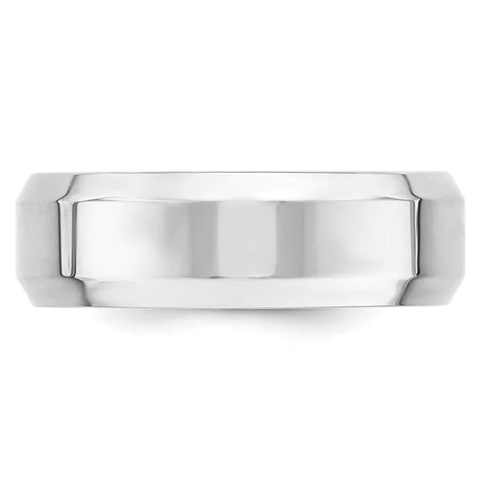 Rings Solid 10K White Gold 7mm Bevel Edge Comfort Fit MensWomens Wedding Band Ring Size 105 Goldia Rings Solid 10K White Gold 7mm Bevel Edge Comfort Fit MensWomens Wedding Band Ring Size 105 Goldia