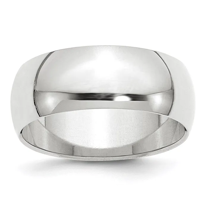 Rings Solid 10K Yellow Gold White Gold 8mm HalfRound MensWomens Wedding Band Ring Size 115 Goldia