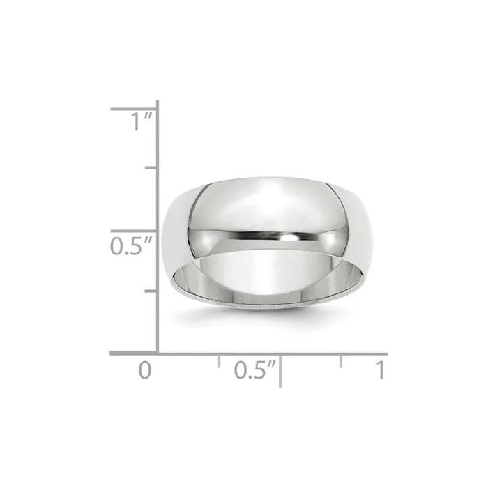 Rings Solid 10K Yellow Gold White Gold 8mm HalfRound MensWomens Wedding Band Ring Size 115 Goldia