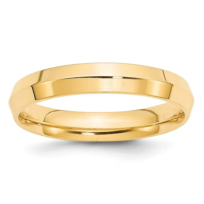 Rings Solid 14K Yellow Gold 4mm Knife Edge Comfort Fit MensWomens Wedding Band Ring Size 95 Goldia
