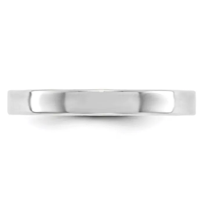 Rings Solid 18K White Gold 3mm Light Weight Flat MensWomens Wedding Band Ring Size 11 Goldia