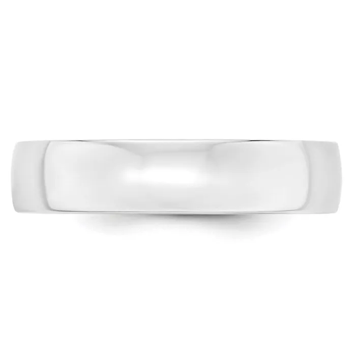 Rings Solid 18K White Gold 5mm Light Weight Comfort Fit MensWomens Wedding Band Ring Size 105 Goldia