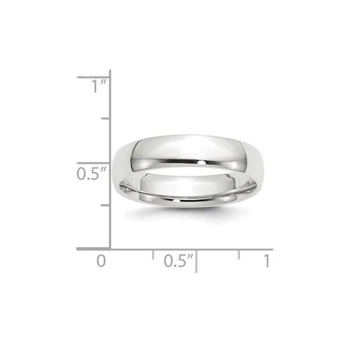 Rings Solid 18K White Gold 5mm Light Weight Comfort Fit MensWomens Wedding Band Ring Size 105 Goldia