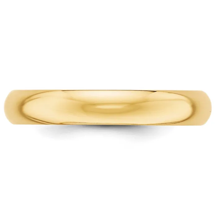 Rings Solid 18K Yellow Gold 4mm HalfRound Wedding MensWomens Wedding Band Ring Size 75 Goldia