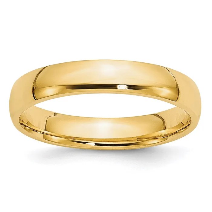 Rings Solid 18K Yellow Gold 4mm Light Weight Comfort Fit MensWomens Wedding Band Ring Size 45 Goldia