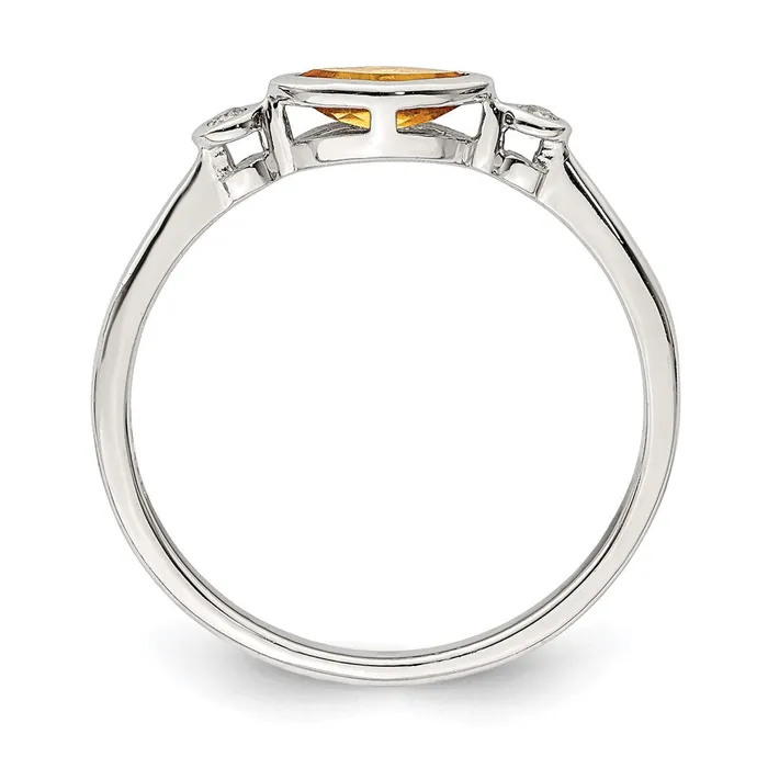Rings Sterling Silver Polished Citrine and White Topaz Ring Goldia
