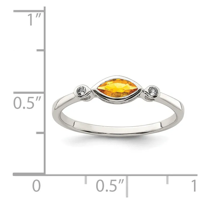 Rings Sterling Silver Polished Citrine and White Topaz Ring Goldia