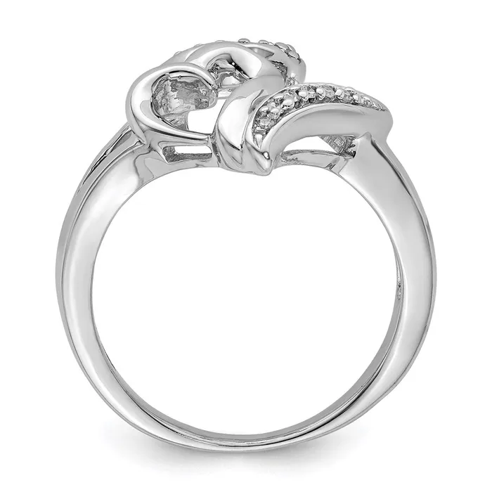 Rings Sterling Silver Rhodium Diamond Heart Ring Goldia