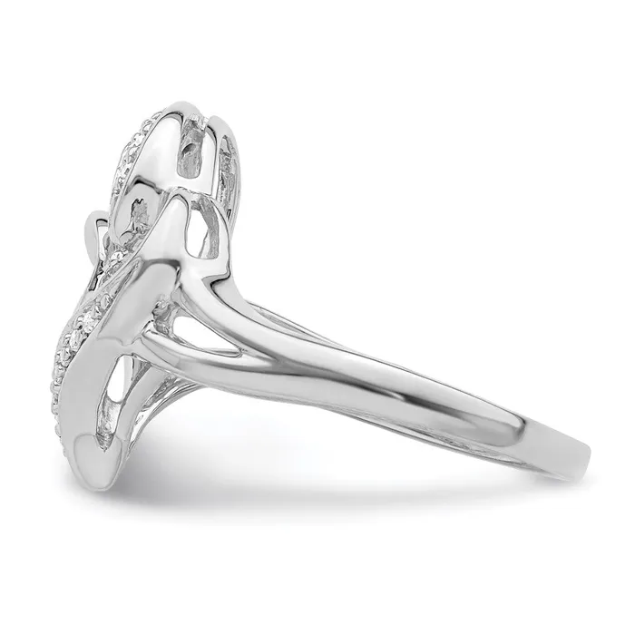 Rings Sterling Silver Rhodium Diamond Heart Ring Goldia