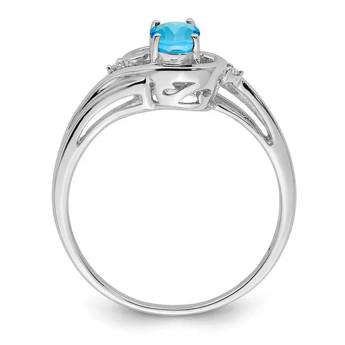 Rings Sterling Silver Rhodium Plated Diamond u0026 Sky Blue Topaz Ring Goldia