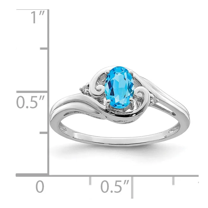 Rings Sterling Silver Rhodium Plated Diamond u0026 Sky Blue Topaz Ring Goldia
