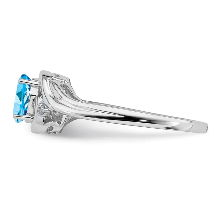 Rings Sterling Silver Rhodium Plated Diamond u0026 Sky Blue Topaz Ring Goldia