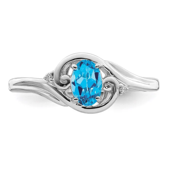 Rings Sterling Silver Rhodium Plated Diamond u0026 Sky Blue Topaz Ring Goldia