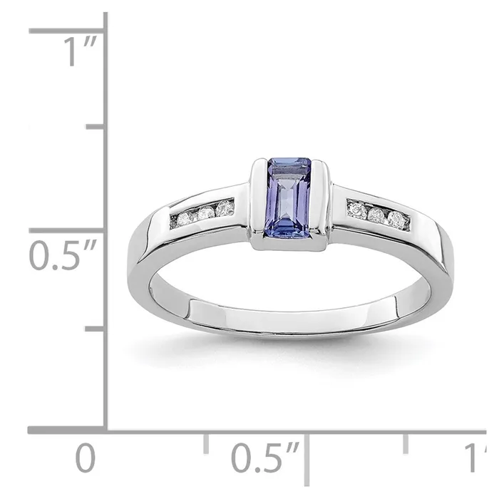 Rings Sterling Silver Rhodium Tanzanite u0026 Diamond Ring Goldia
