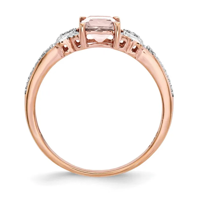 Rings Sterling Silver Rose Goldplated Morganite u0026 Diamond Ring Goldia