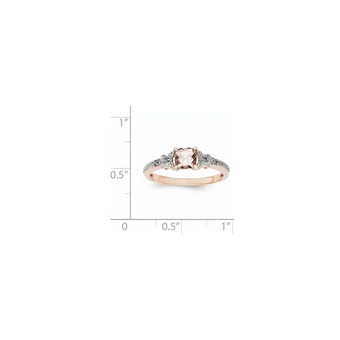 Rings Sterling Silver Rose Goldplated Morganite u0026 Diamond Ring Goldia