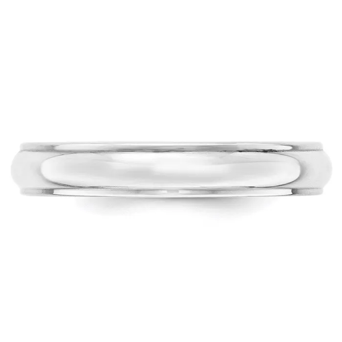 Solid 10K White Gold 4mm Half Round with Edge MensWomens Wedding Band Ring Size 105 Goldia Rings