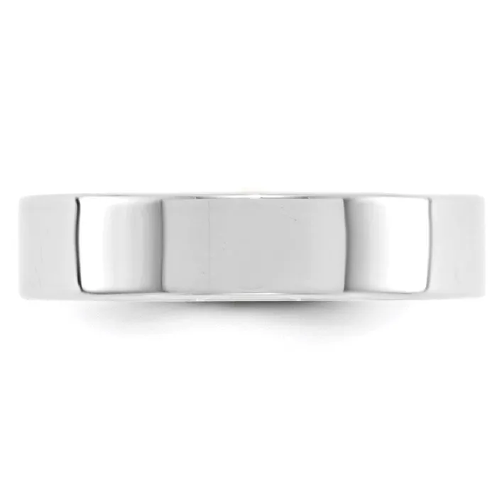 Solid 10K White Gold 5mm Light Weight Flat MensWomens Wedding Band Ring Size 45 Goldia Rings