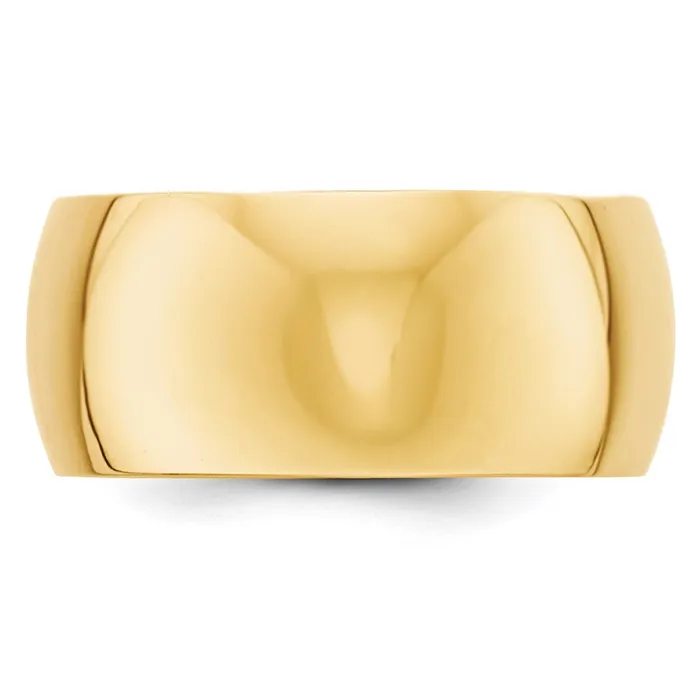 Solid 10K Yellow Gold 10mm Half Round MensWomens Wedding Band Ring Size 75 Goldia Rings
