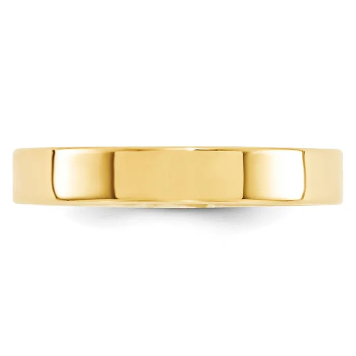 Solid 10K Yellow Gold 4mm Standard Flat Comfort Fit MensWomens Wedding Band Ring Size 13 Goldia Rings