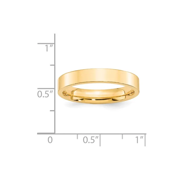 Solid 10K Yellow Gold 4mm Standard Flat Comfort Fit MensWomens Wedding Band Ring Size 13 Goldia Rings