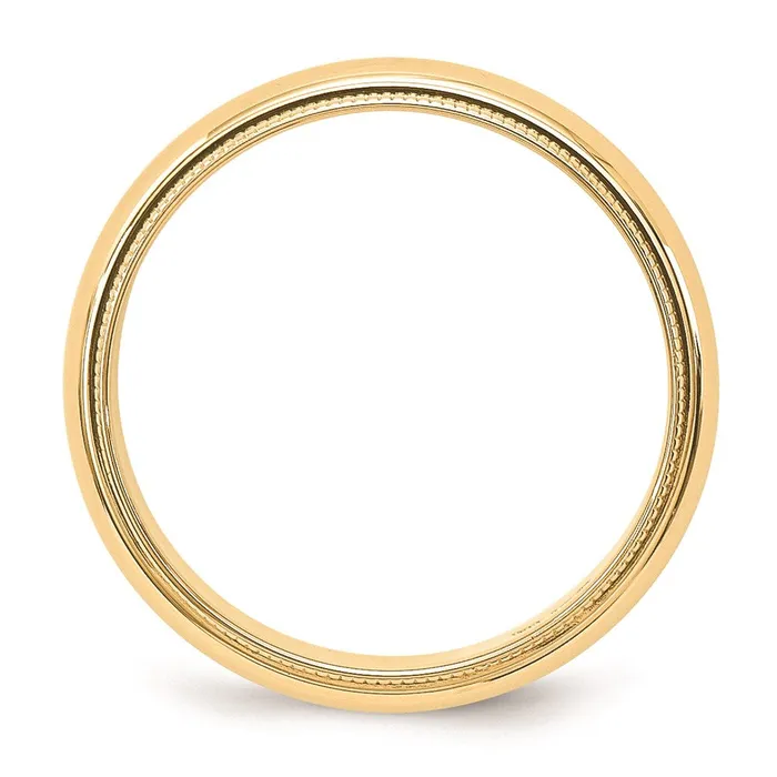Solid 10K Yellow Gold 5mm Milgrain HalfRound Wedding MensWomens Wedding Band Ring Size 95 Goldia Rings