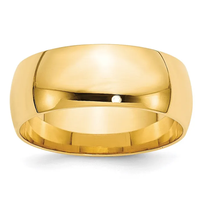 Solid 10K Yellow Gold 8mm Light Weight Comfort Fit MensWomens Wedding Band Ring Size 5 Goldia Rings