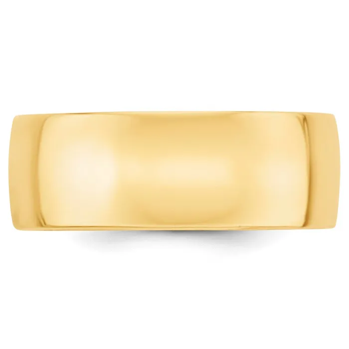 Solid 10K Yellow Gold 8mm Light Weight Comfort Fit MensWomens Wedding Band Ring Size 5 Goldia Rings