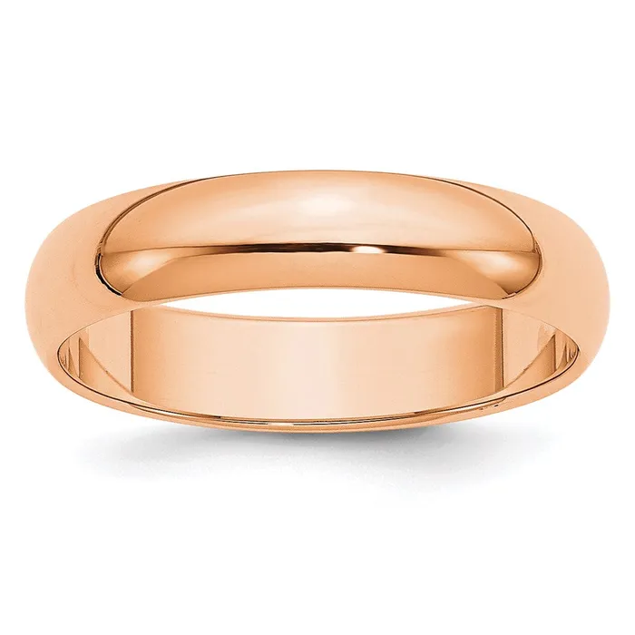 Solid 10K Yellow Gold Rose Gold 5mm HalfRound Wedding MensWomens Wedding Band Ring Size 6 Goldia Rings