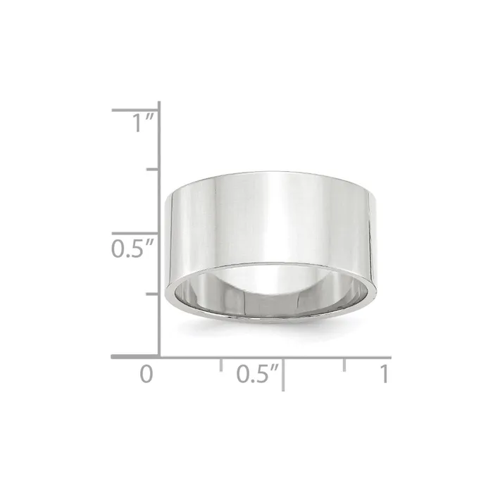 Solid 14K White Gold 10mm Light Weight Flat MensWomens Wedding Band Ring Size 7 Goldia Rings Solid 14K White Gold 10mm Light Weight Flat MensWomens Wedding Band Ring Size 7 Goldia Rings
