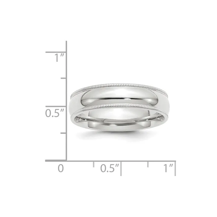 Solid 14K White Gold 6mm Milgrain Comfort Fit MensWomens Wedding Band Ring Size 13 Goldia Rings Solid 14K White Gold 6mm Milgrain Comfort Fit MensWomens Wedding Band Ring Size 13 Goldia Rings