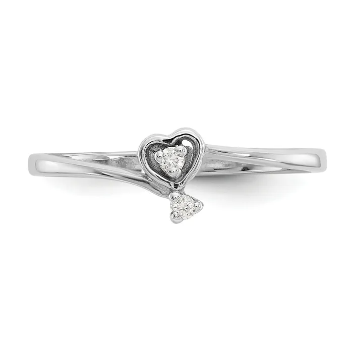 Solid 14k White Gold 6x4mm Pear Mount St Helens AA Simulated CZ Ring Goldia Rings