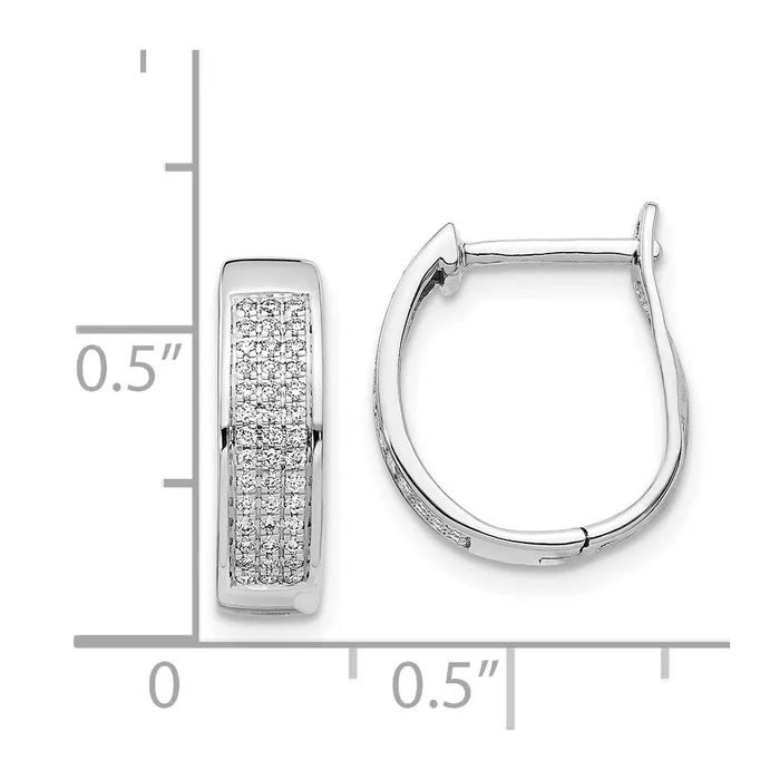 Solid 14k White Gold Simulated CZ Hinged Oval Hoop Earrings Goldia Earrings Solid 14k White Gold Simulated CZ Hinged Oval Hoop Earrings Goldia Earrings
