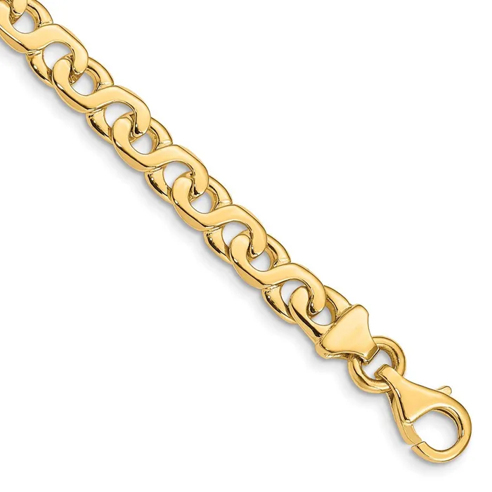 Solid 14K Yellow Gold 24 inch 62mm Hand Polished Fancy Link with Fancy Lobster Clasp Chain Necklace MDS Necklaces Solid 14K Yellow Gold 24 inch 62mm Hand Polished Fancy Link with Fancy Lobster Clasp Chain Necklace MDS Necklaces