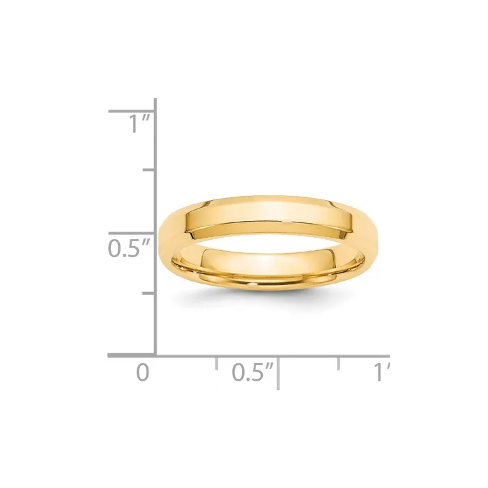 Solid 14K Yellow Gold 4mm Bevel Edge Comfort Fit MensWomens Wedding Band Ring Size 13 Goldia Rings Solid 14K Yellow Gold 4mm Bevel Edge Comfort Fit MensWomens Wedding Band Ring Size 13 Goldia Rings