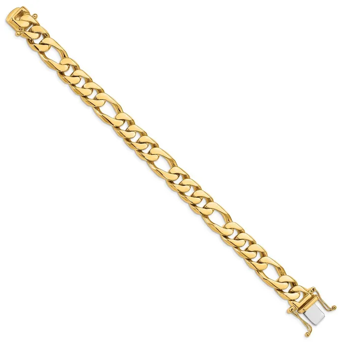 Solid 14K Yellow Gold 8 inch 10mm Hand Polished Figaro Link with Box Catch Clasp Bracelet MDS Bracelets Solid 14K Yellow Gold 8 inch 10mm Hand Polished Figaro Link with Box Catch Clasp Bracelet MDS Bracelets