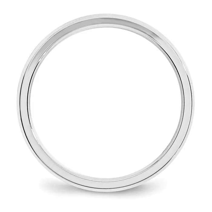 Solid 18K White Gold 3mm Bevel Edge Comfort Fit MensWomens Wedding Band Ring Size 13 Goldia Rings
