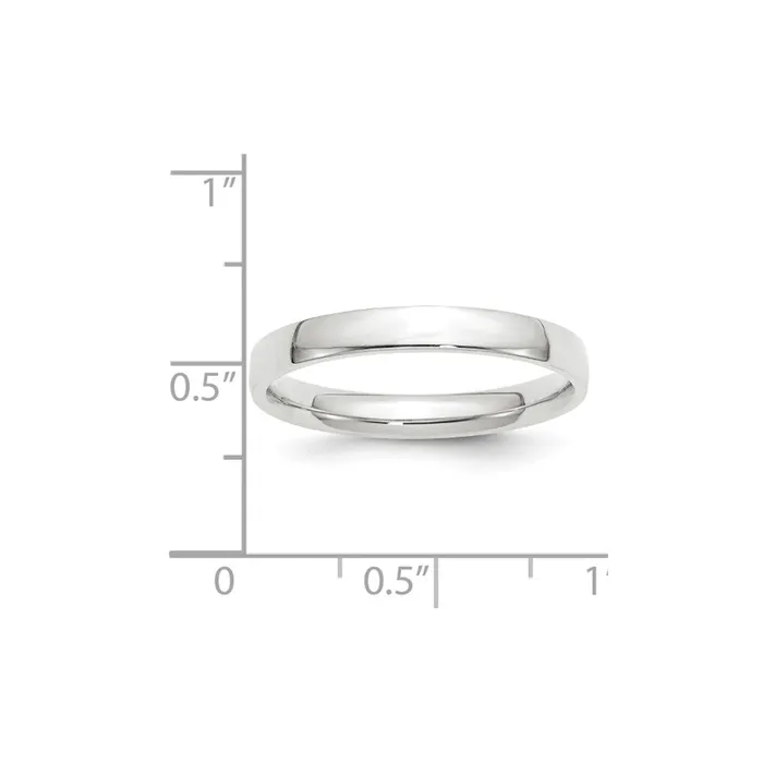 Solid 18K White Gold 3mm Light Weight Comfort Fit MensWomens Wedding Band Ring Size 8 Goldia Rings