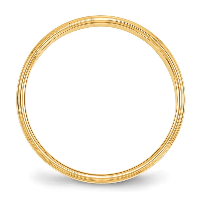 Solid 18K Yellow Gold 4mm Flat with Step Edge MensWomens Wedding Band Ring Size 5 Goldia Rings