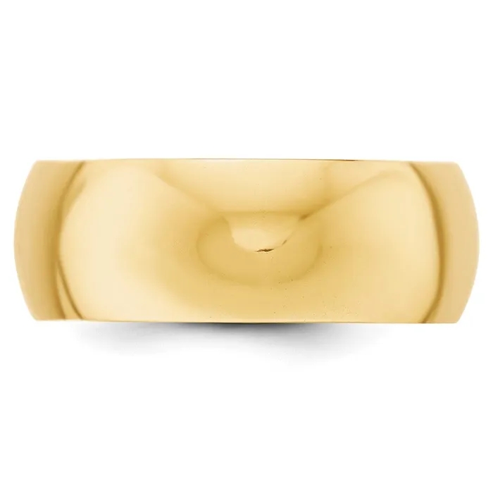 Solid 18K Yellow Gold 8mm Half Round MensWomens Wedding Band Ring Size 135 Goldia Rings